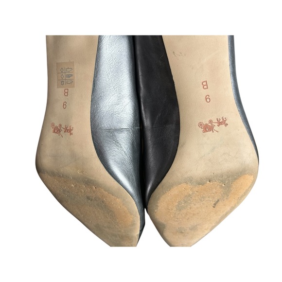 Coach Black Silver Pointed Toe Kitten Heel Pumps Women's Size 9B - Picture 4 of 11